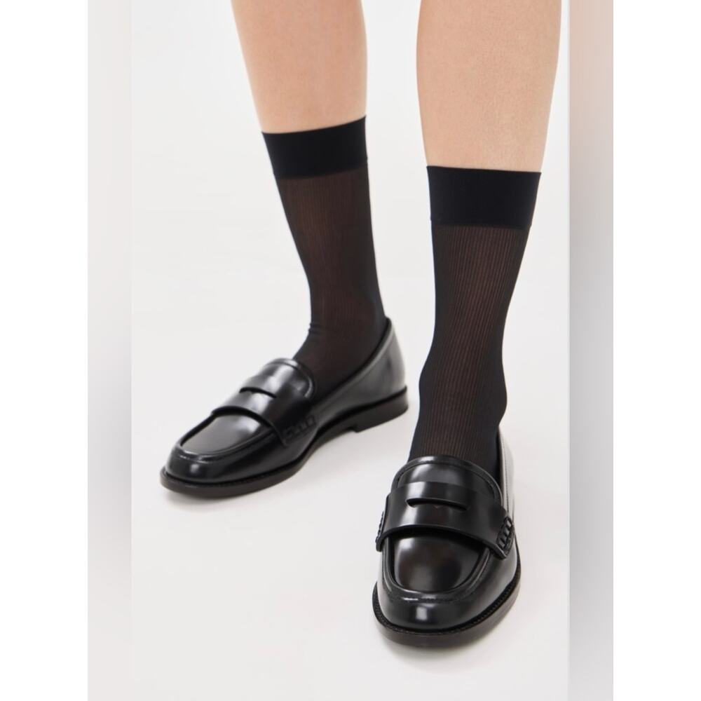 NEW Loeffler Randall Rachel Black Leather Loafers Size 7.5 - Picture 2 of 12